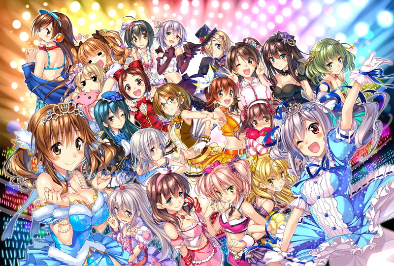 mayu, ogata, girls, blush, anzu, nitta, glasses, idolmaster, futaba, totoki, cinderella, tsuchiya, wink, airi, ako, cleavage, minami, mio, honda, rin, shibuya