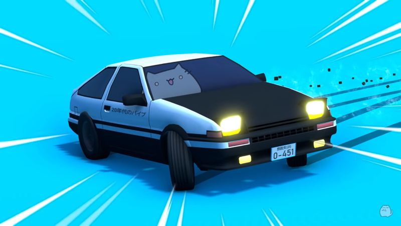 memes, Toyota AE86, cats, humor, Toyota, 1080P, Drifting, blue