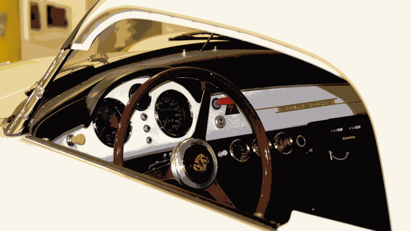 motor, motor vehicle, black color, land Vehicle, chrome, no people, wealth, collection, 4K, Porsche, luxury, close-up, oldtimer, silver colored, retro Styled