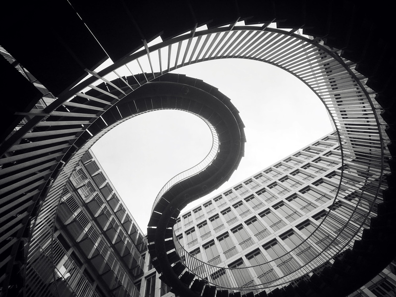 no people, photo, münchen, ending, tall - high, munich, day, building exterior, bavarium, staircase, stair, city, tower, design, stairwell, shape, modern design