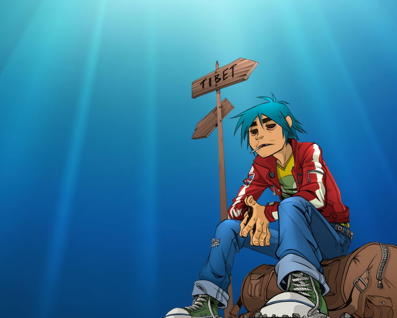 sky, lifestyles, childhood, outdoors, indoors, teenager, toy, gorillaz, illustration, character, sitting, readers., 1080P, looking, hair, people, sport