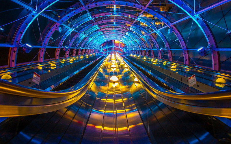 lights, escalator, interior, interior design, 1080P