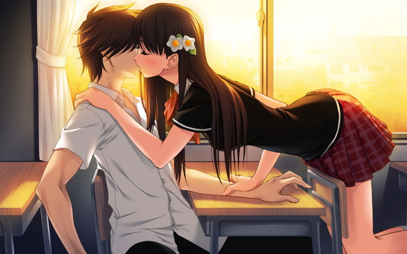 dawn, girl, kiss, tenderness, 1080P, boy