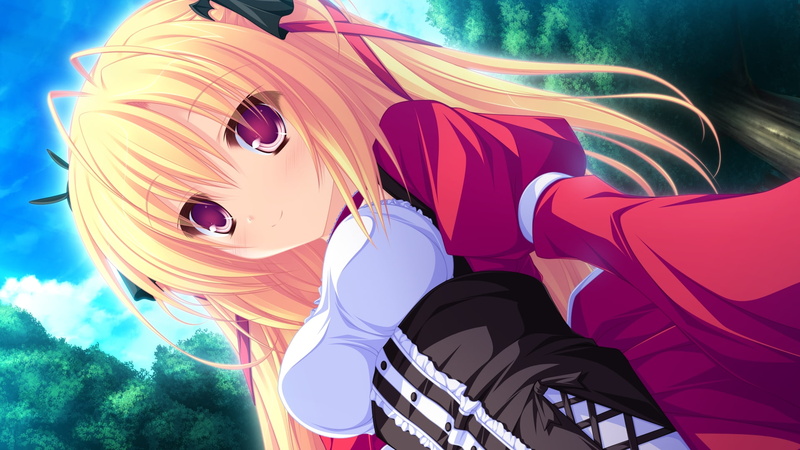red, Dress, abstract, lunaris, anime, mamizu, 1080P, eyes, filia, blondes, sylvia, hd, game, art, girls, infinitus, mikagami, cg, luna, d
