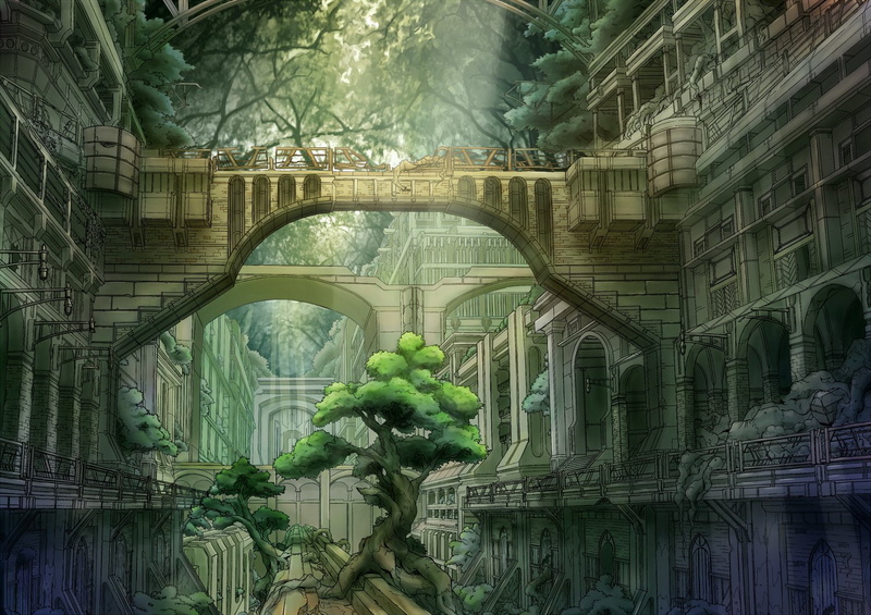 original, 720P, ruins, tree, scenic, building, sy l via, sylvia