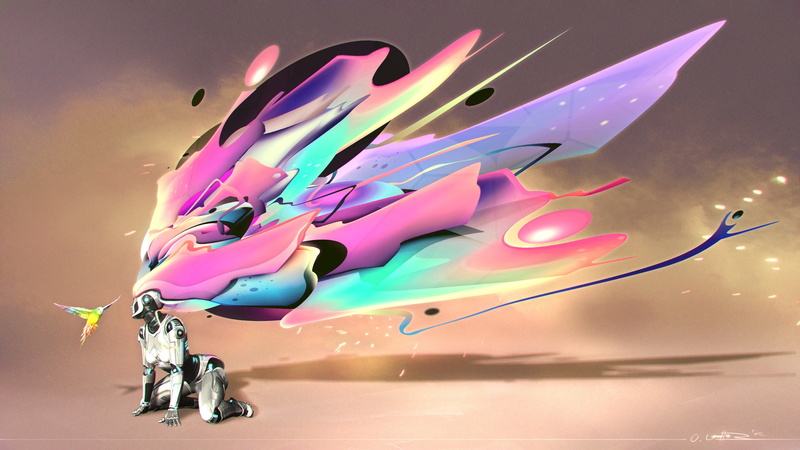 water, fantasy art, no people, pink color, creativity, graphics, colorful, holiday, science fiction, sunset, robot, motion, animal, surreal, reflection