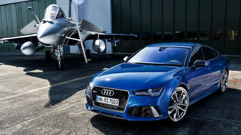 1080P, Luxury Car, Jet Fighter, Vehicle, Blue Car, Audi, Audi RS7, Car
