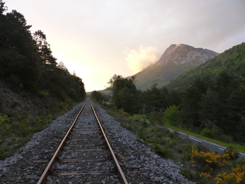 beauty in nature, track, non-urban scene, france, sky, gorges de pierre lys, plant, long, rail transportation, mountain, outdoors, aude, scenics - nature