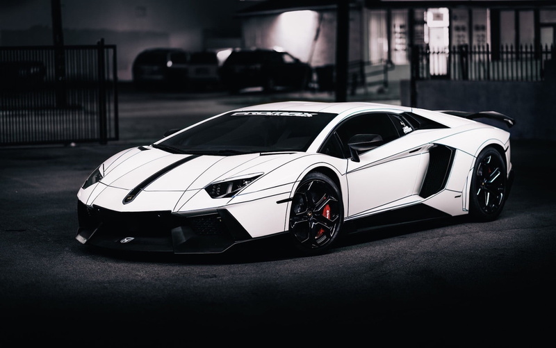 coupe, convertible, Lamborghini Aventador, car, Lamborghini, white, 1080P, black, tron tuning