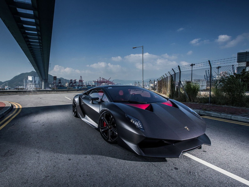 automobile, cars, vehicles, nero, matte, black, colored, sesto, supercars, lamborghini, noir, 1080P, elemento