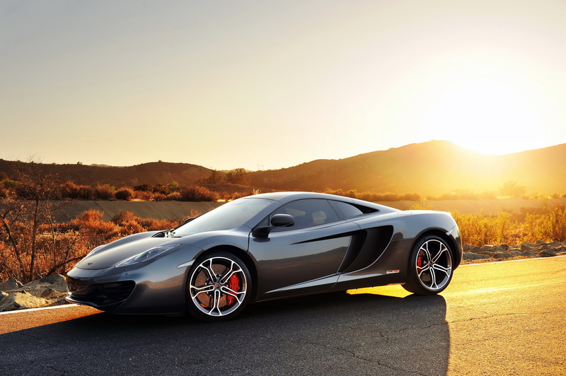 sport, McLaren, grey, car, supercar, sunset., 2K, Kar, MP4-12C, cars
