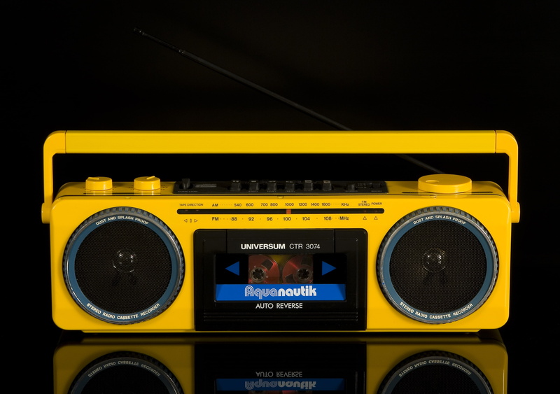 Universum, yellow, tape, classic, Aqua nautical, 2K, black, retro, CTR-3074, aquanoutik, boombox