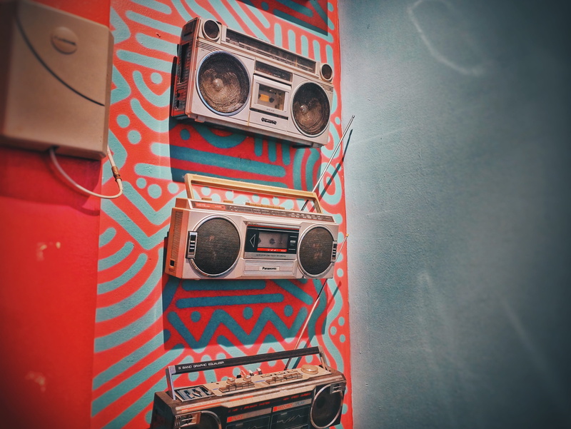 day, built structure, radio, single object, accidents and disasters, tape recorder, cassette player, push button, close-up, communication, red, retro styled