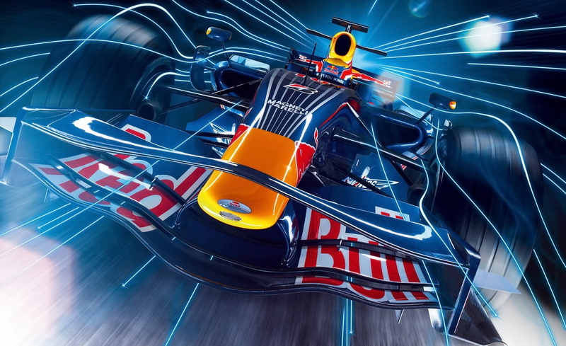 light - natural phenomenon, car, speed, bull, indoors, no people, formula one, mode of transportation, orange color, motion, reflection, technology, connection