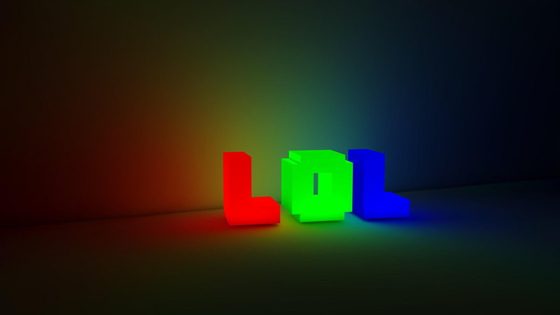 neon, LOL, green, blue, logo, red, 4K