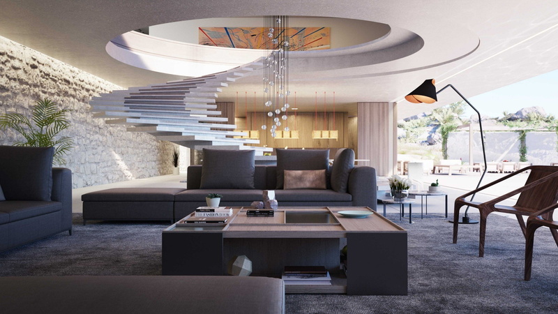 muebles, moderno, lujo, interior, salon, 2K