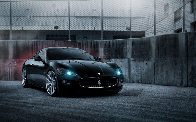maserati, cars, fence, 1080P, lights, quattroporte, black, industry