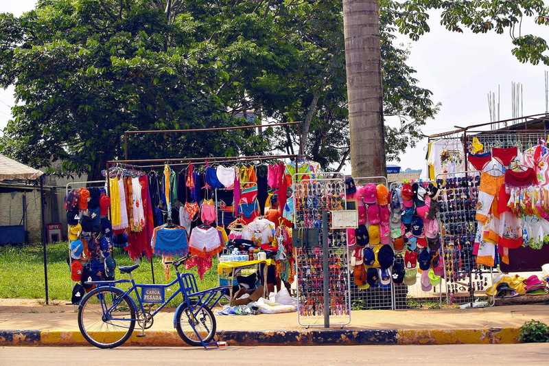 architecture, nature, outdoors, tree, brazil, native, produce, market, near, retail, blue, mode of transportation, local, traditional, built structure