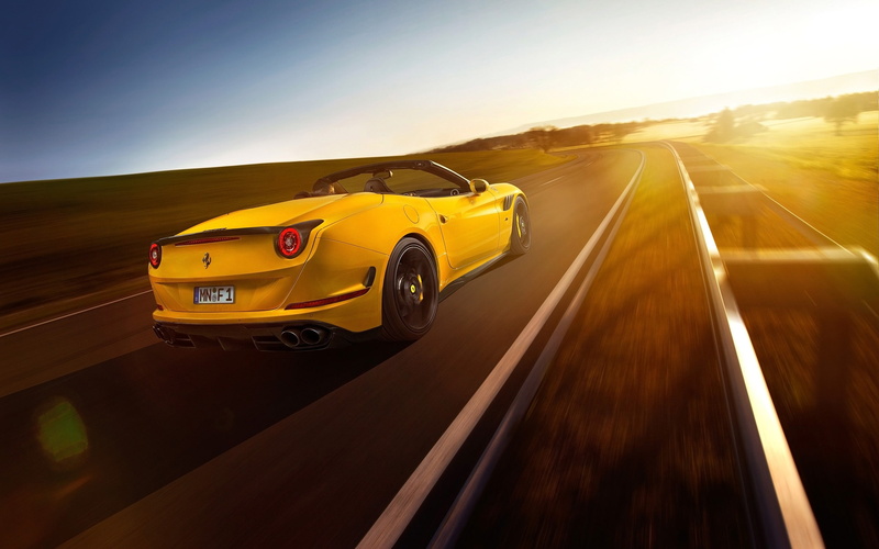 Novitec Rosso, car, Ferrari California T, road, 2K, sunset