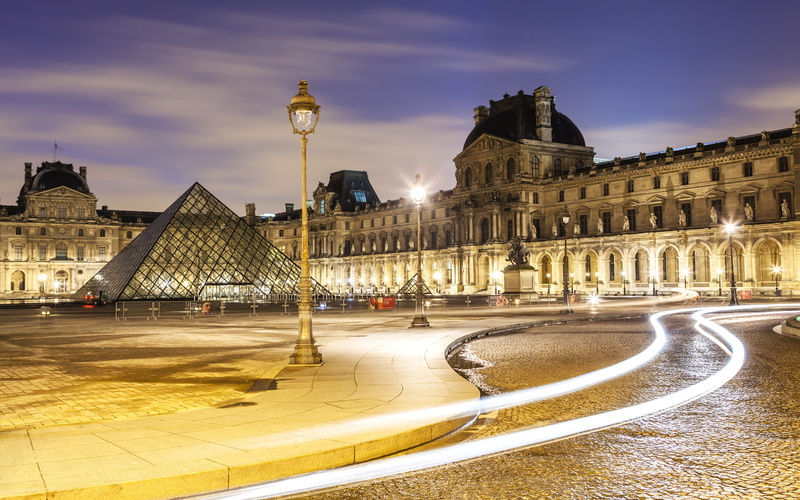 4K, monument, paris, desktop, river, pyramid, louvre, seine, france, museum, historical, banks, hd