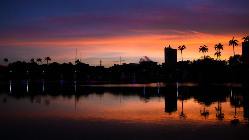 building exterior, joão pessoa, 5K, architecture, dawn, factory, no people, trees, beauty in nature, eventide, lake, cloud - sky, city, urban, clouds