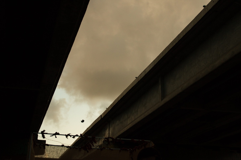built structure, building exterior, bridge - man made structure, against light, silhouette, architecture, pollution, nature, no people, overpass, industry
