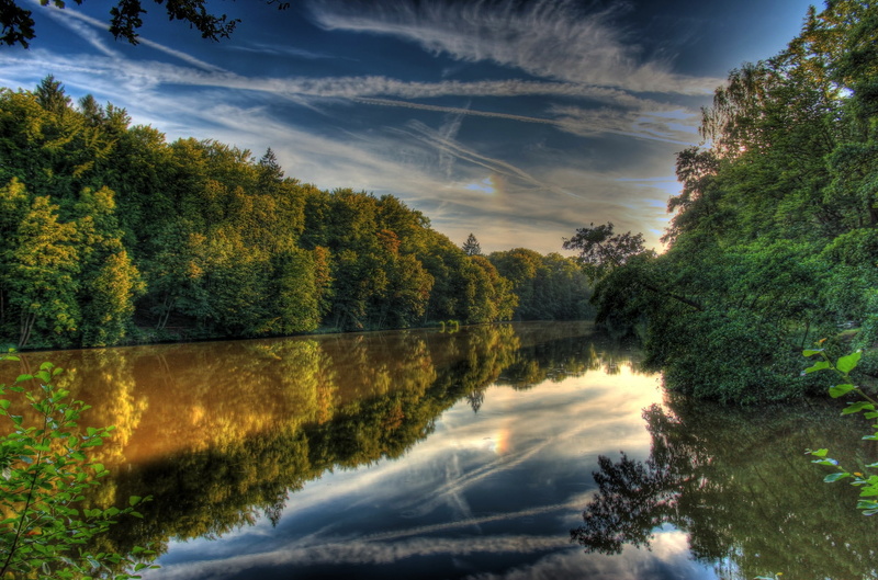 cloud - Sky, beauty In Nature, tree, day, outdoors, tranquil Scene, germany, no People, surrounding, nature, morning, sunlight, water, 1080P, green Color