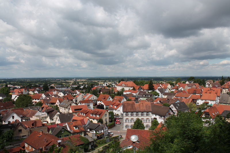 outdoors, hessen, cloudscape, nature, residential district, tree, cityscape, building, bensheim-auerbach, view, roof, panorama, building exterior, high angle view