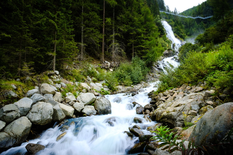 sorrounded, forest, mountain, cascade  waterfall, rock - Object, green, color, trip, depth of field, travel, outdoors, tirol, österreich, nature, field