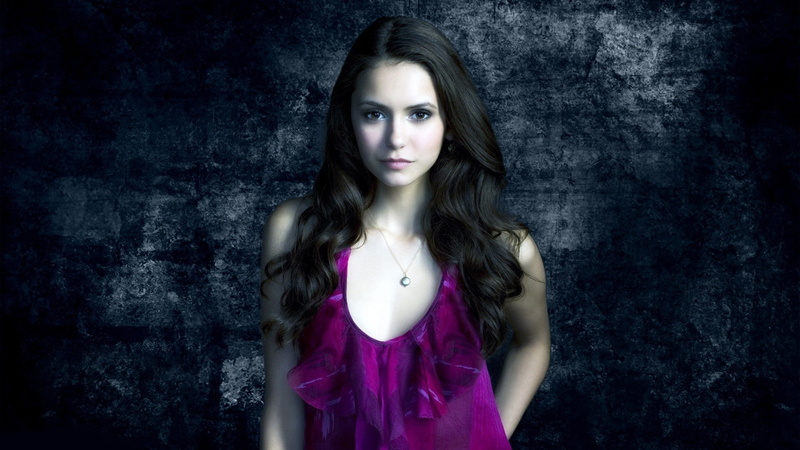 confidence, long hair, Nina Dobrev, beautiful woman, hairstyle, hair, studio shot, young women, standing, front view, one person, women, black background