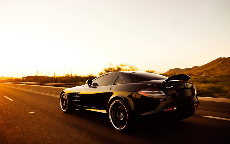 wheel, nature, motion, travel, road marking, transportation, road trip, road, 1080P, vehicle, speed, Mercedes-Benz SLR, sports car, sky, land vehicle