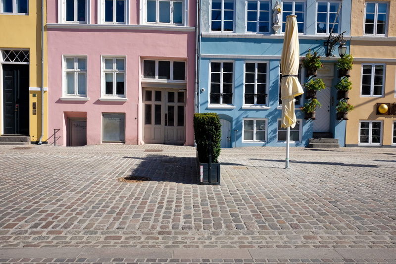 window, city, sunlight, architecture, cobblestone, row house, no people, paving stone, building exterior, street, footpath, built structure, denmark, 4K
