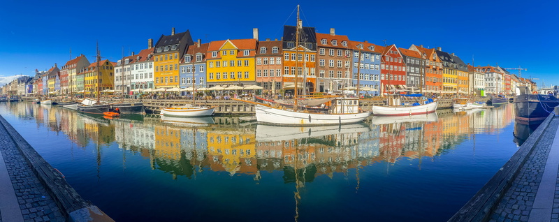 New Harbour, pier, panorama, promenade, 4K, channel, reflection, Copehagen, Denmark, court, Nyhavn, home, building, New Harbor, Copenhagen