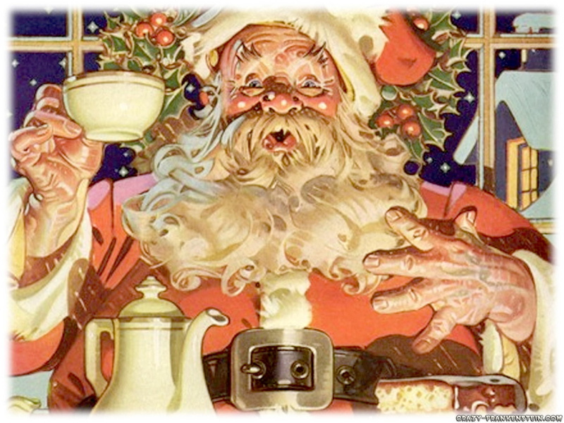 santa, 2K, caught, 3d and abstract, gets, late, christmas eve