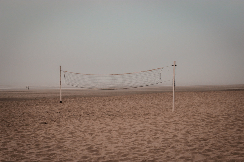 minimal, land, morning light, volleyball - sport, net - sports equipment, team sport, pole, dunkirk, ocean, beach volley, volley net, photo, sport, france