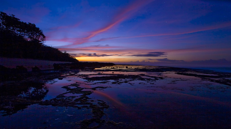 scenics, indonesia, idyllic, night, nature, beauty in nature, sunset, blue, before sunrise, non-urban scene, 1080P, tranquility, dusk, water, purple, java