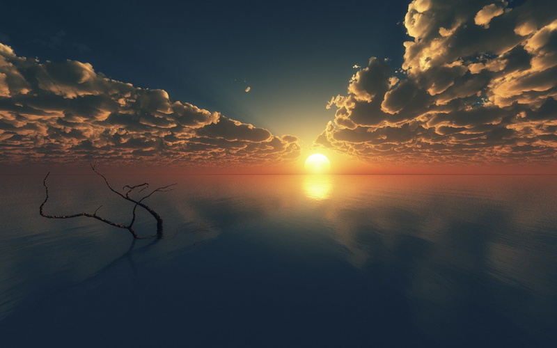 reflection, Dune before sunrise, sun, beauty in nature, scenics - nature, tranquility, outdoors, Desert, no people, sunset, orange color, Dunes, sky, sunlight