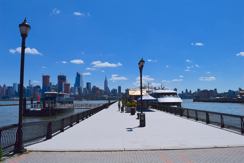outdoors, tower, Water, skyline, street light, blue, office building exterior, nautical vessel, urban, architecture, city, new, Ship, clouds, skyscraper