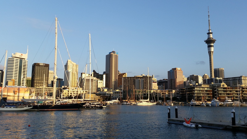 cityscape, sailboat, landscape, financial district, tower, building, 5K, built structure, nautical vessel, water, auckland, architecture, sky, office building exterior