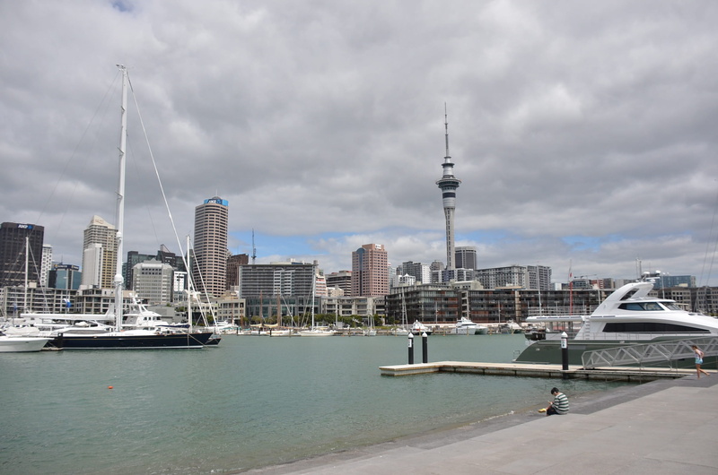 building, office building exterior, city, cloud - sky, water, nautical vessel, skyscraper, spire, auckland, tower, residential district, financial district