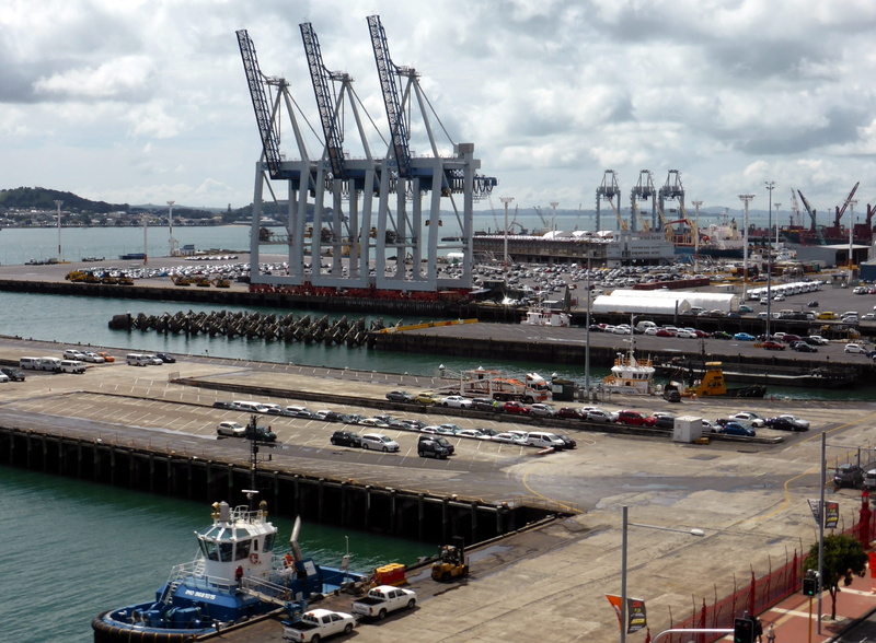 commercial dock, industry, sea, no people, ship, cargo container, sailboat, downtown, machinery, cloud - sky, auckland, pier, transportation, harbor, architecture