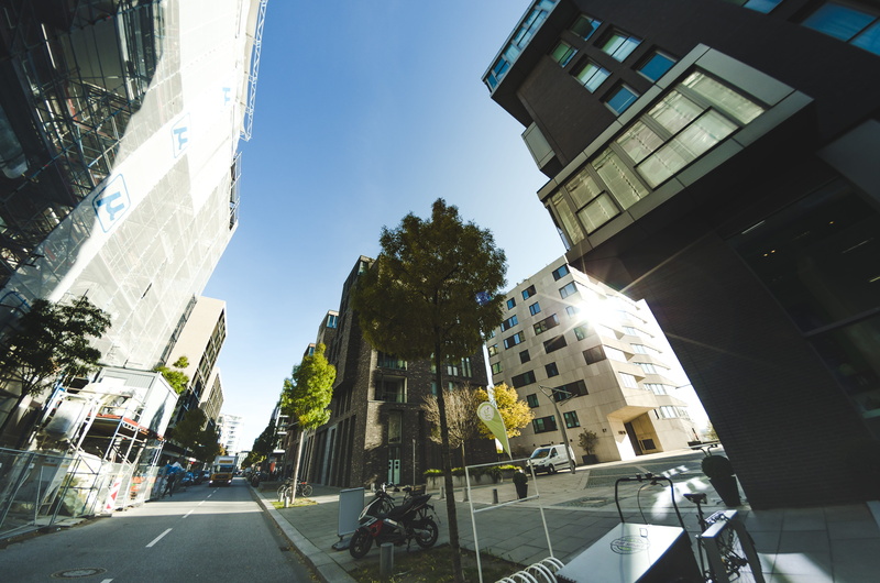 sunny, port, building exterior, sunlight, residential district, mode of transportation, view, stylish, car, road, happy, modern, future, low angle view