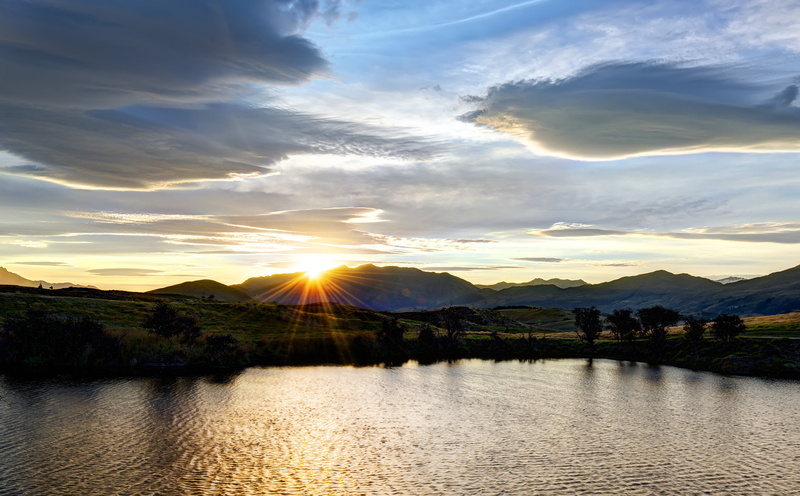 Lake, idyllic, Trees, mountain range, little, High, Lakes, blog, software, sunlight, Pacific, Mountains, Sunset, Photography, tranquility, cloud - sky