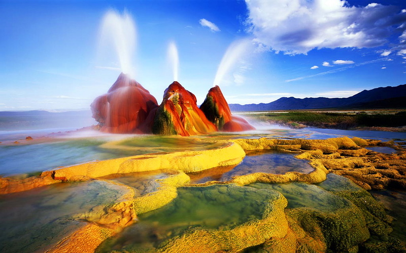 sources, nevada, s, desert, hot, black, geyser, 1080P, u, rock