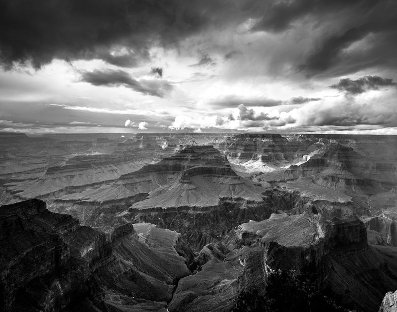 landscape, eroded, storm, non-urban scene, cloud, canyon, grand canyon national park, sky, grand, desert, cloud - sky, nature, rock formation, geology