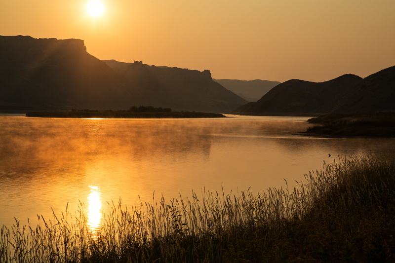 montana, summer, 4K, conservation, body, landscape, golden hour, sunset, sky, sun, lake, golden, NM, nature, hour, Missouri Breaks, mountain, sunlight