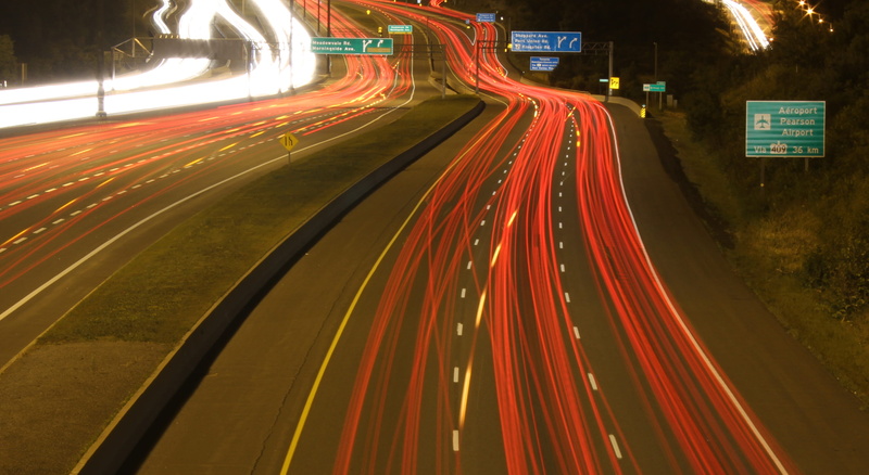 mode of transportation, speed, automobiles, city life, street, illuminated, road, night photographhy, lanes of traffic, motion, no people, light, busy traffic