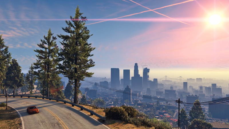 car, skyscraper, night, blue, landscape, road, growth, transportation, uSA, building Exterior, video games, street, sky, dusk, mode of transportation, traffic