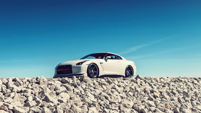 1080P, travel, land vehicle, Nissan, car, land, outdoors, day, sky, coupe, blue, transportation, clear sky, no people, arid climate, mode of transportation