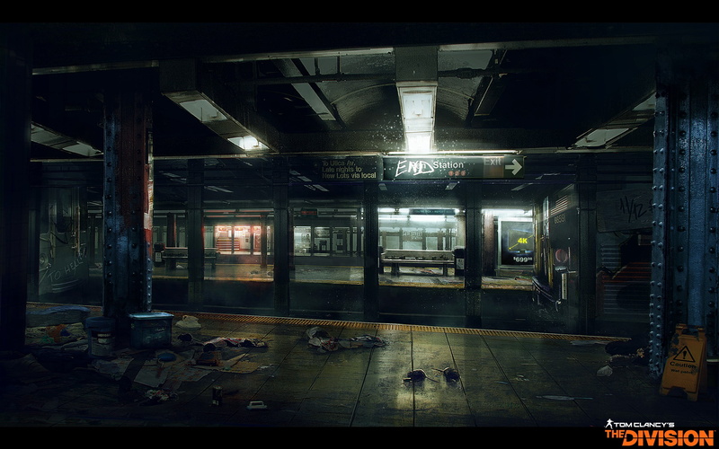 illuminated, video games, underground, mode of transportation, glass - material, building, public transportation, concept art, no people, Tom Clancys The Division